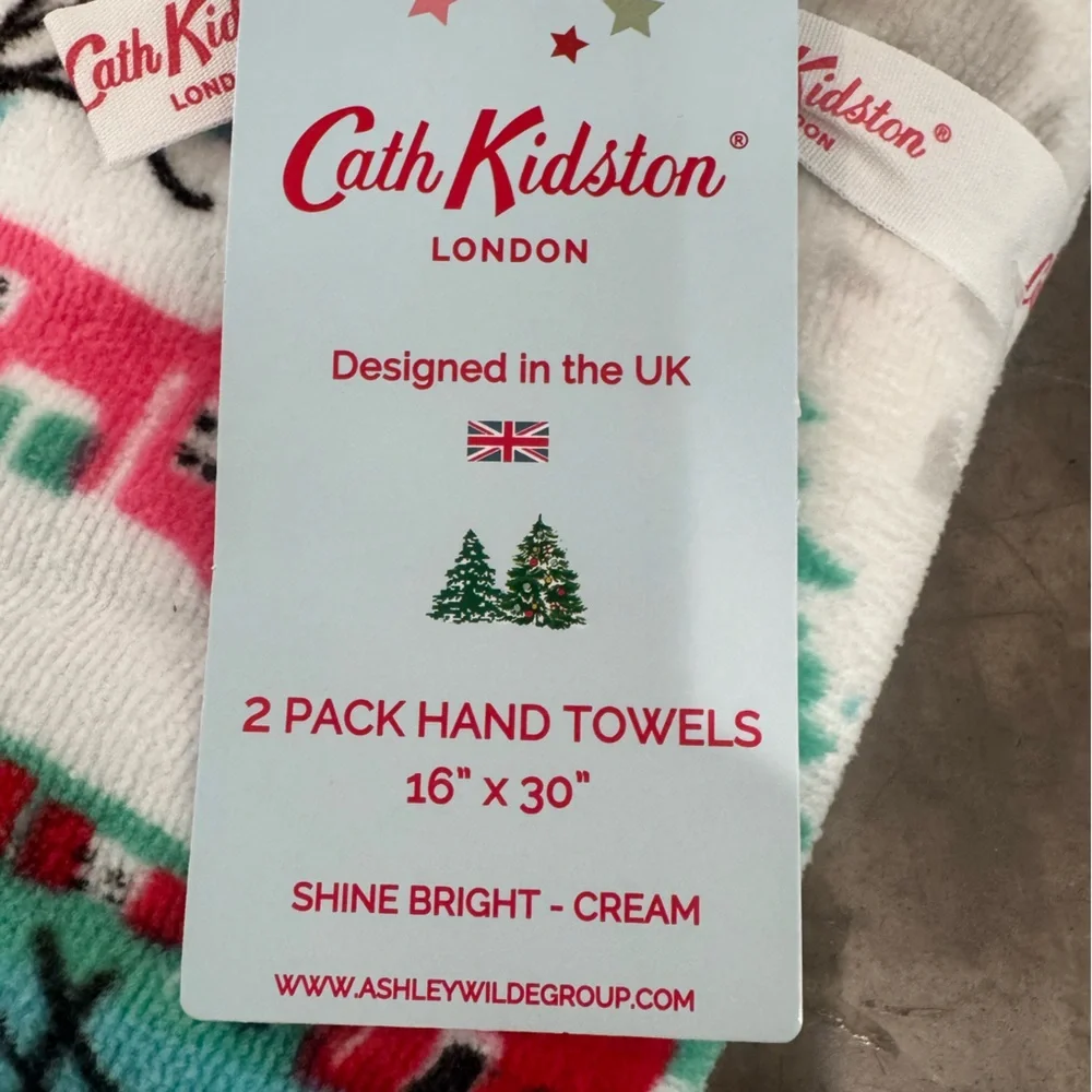 Cath Kidston 2fun Hand Towels in “shine bright(cream)” great for kitchen or bath
